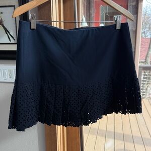 Tory Sport Navy Eyelet Mini Skirt (Sz L)